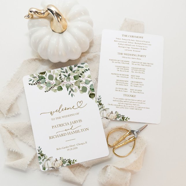Programa de Ceremonia de Boda de Otoño con Verdor  (Subido por el creador)