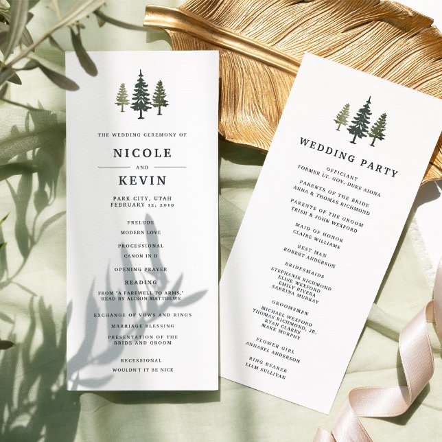 Programa de Ceremonia de Boda de Pinos Tall (Subido por el creador)