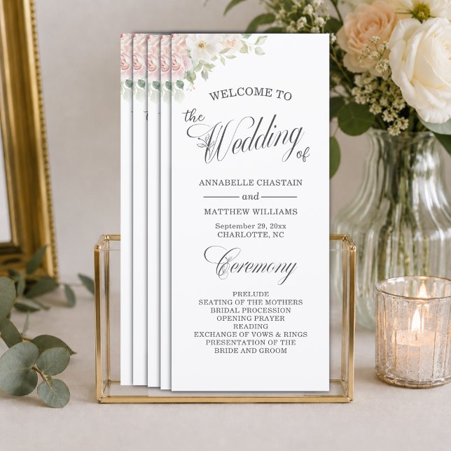 Programa de Ceremonia de Boda de Rosas Suaves Eleg (Subido por el creador)