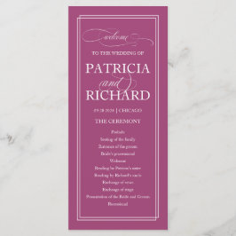 Programa de Ceremonia de Boda Elegante de Cassis R