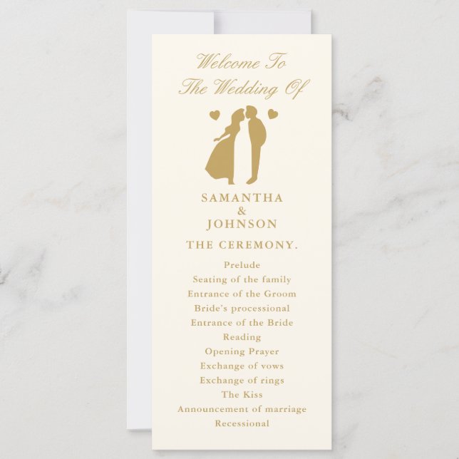 Programa de Ceremonia de Boda Elegante de Marfil V (Anverso)
