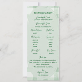 Programa de Ceremonia de Boda en Gingham Verde Sal