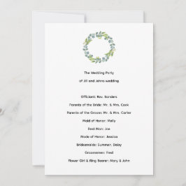 Programa de Ceremonia de Boda Eucalipto Botánico 