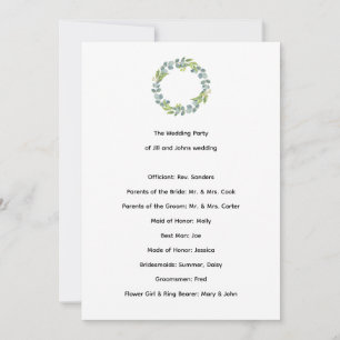 Programa de Ceremonia de Boda Eucalipto Botánico