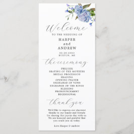 Programa de Ceremonia de Boda Floral Azul