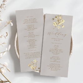 Programa de Ceremonia de Boda Floral Boho Otoño
