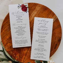 Programa de ceremonia de Boda floral de la Marina 