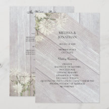 Programa de Ceremonia de Boda Floral Moderno Rústi