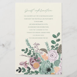 Programa de Ceremonia de Boda Floral Verde Boho Ru