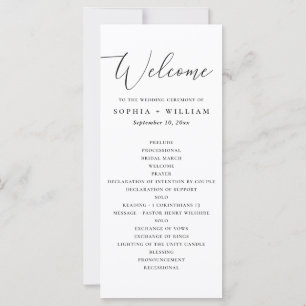 Programa de Ceremonia de Boda Minimalista con Letr