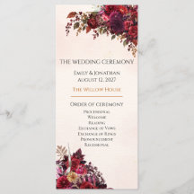Programa de Ceremonia de Boda Otoñal con Rosa Borg