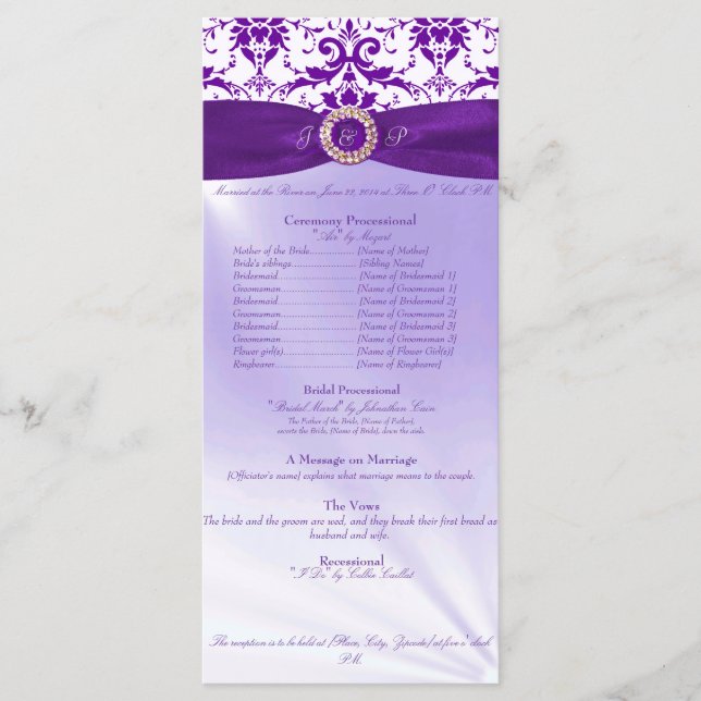 Programa de Ceremonia de Boda Púrpura (Anverso)