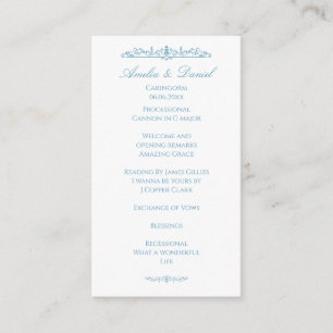 Programa de Ceremonia de Boda Regency Blanco & Azu