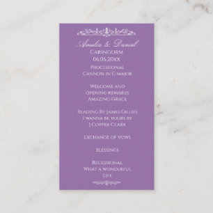Programa de Ceremonia de Boda Regency Purple