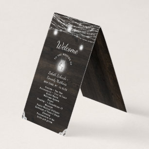 Programa de Ceremonia de Boda Rústico de la Madera