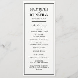 Programa de Ceremonia de Boda Simple y Elegante