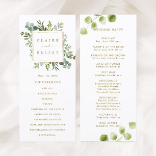 Programa de Ceremonia de Boda Verde Dorado Botánic