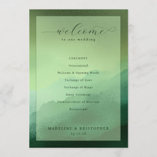 Programa de Ceremonia de Boda Verde Sereno