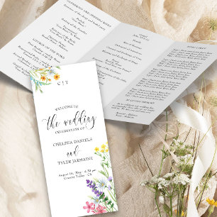 Programa de Ceremonia de Boda Wildflower Meadow