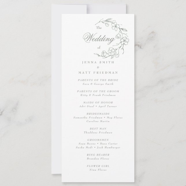 Programa de Ceremonia de bodas (Anverso)