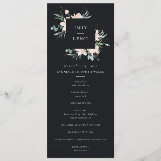 PROGRAMA DE CEREMONIA DE BODAS DE ORO DE RUBOR NEG (Anverso)