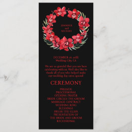 Programa de Ceremonia de Bodas de orquídeas rojas