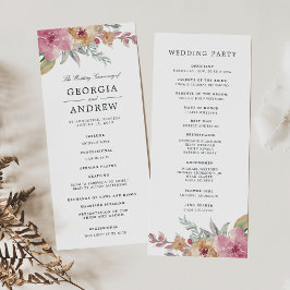 Programa de Ceremonia de Bodas en Blooms Pintados