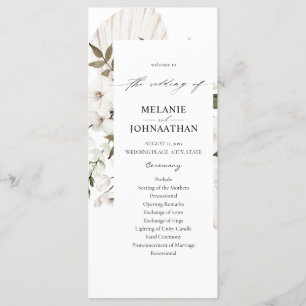 Programa de Ceremonia de Bodas Florales de Boho Bl