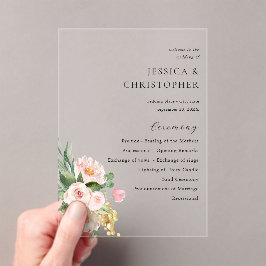 Programa de Ceremonia de Bodas Florales de Champañ