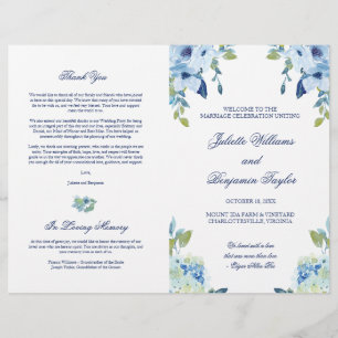 Programa de Ceremonia de Bodas Florales de Juliett