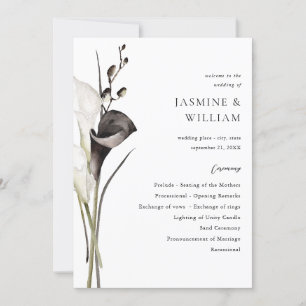 Programa de Ceremonia de Bodas Florales en Blanco