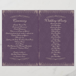 Programa de Ceremonia de Bodas Vintage
