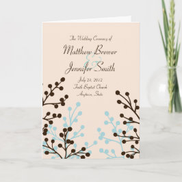 Programa de Ceremonia de bodas y tarjeta de pedido