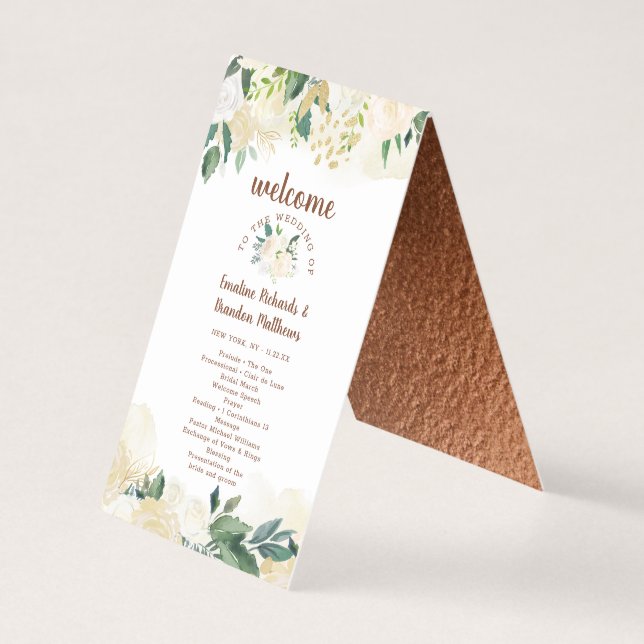 Programa de Ceremonia de Campo Rústico Fresco (Anverso)