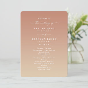 Programa de Ceremonia de Ombre Clay y Oro Boda