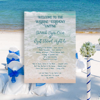 Programa de Ceremonia de Playa Simple Una Página