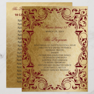 Programa de Ceremonia de Velas y Rosas Red Gold 18