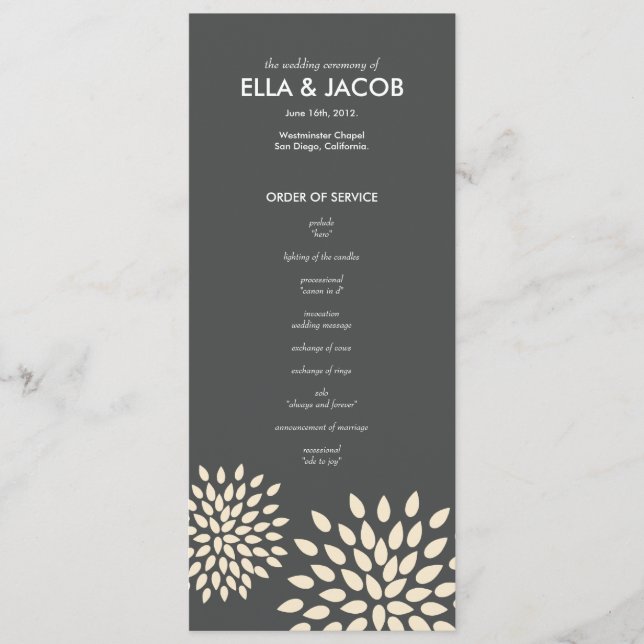 Programa de Ceremonia // Pétalos postizos // Vaini (Anverso)