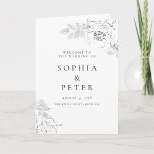 Programa de Ceremonia plegada de boceto de follaje