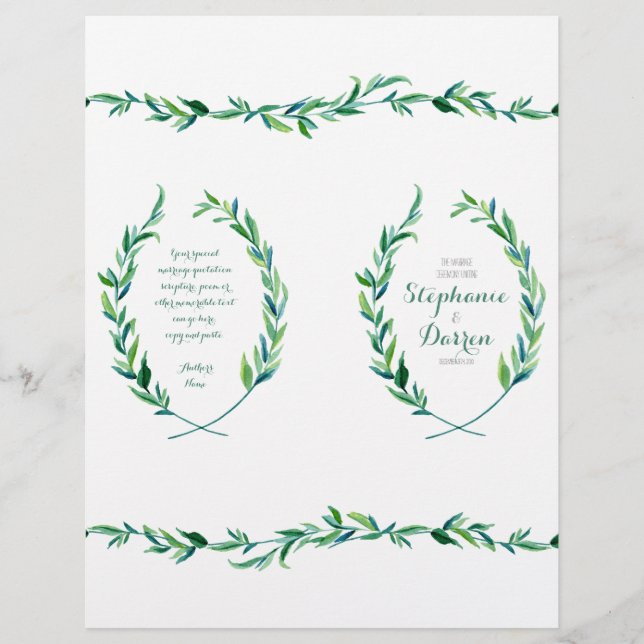 Programa de Ceremonia Vertical Ópera Laurel Wreath (Anverso)