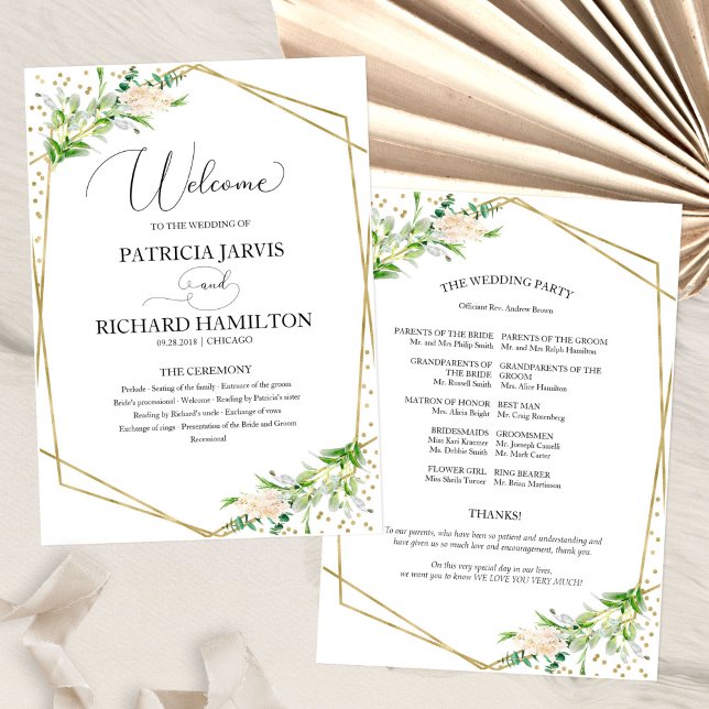Programa de ceremonias de bienvenida Boda Elegante (Subido por el creador)