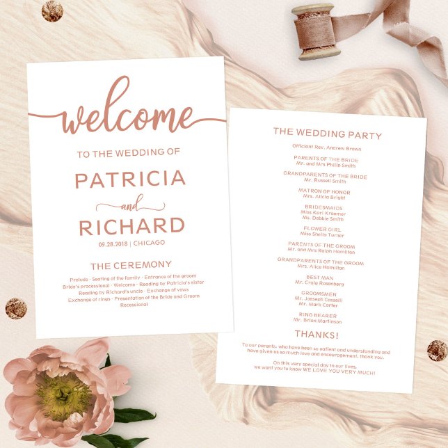 Programa de ceremonias de Boda de bienvenida de or (Subido por el creador)