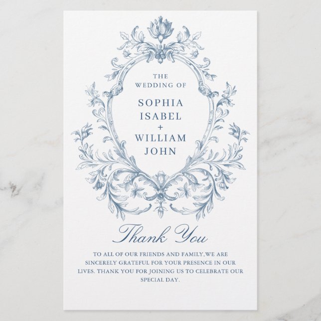 Programa de ceremonias de Boda de Grace Ornate en  (Anverso)