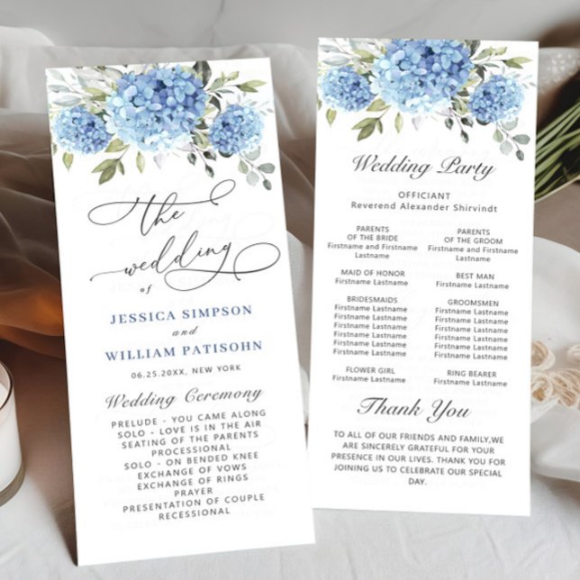 Programa de ceremonias de Boda de la hidrangea azu (Subido por el creador)