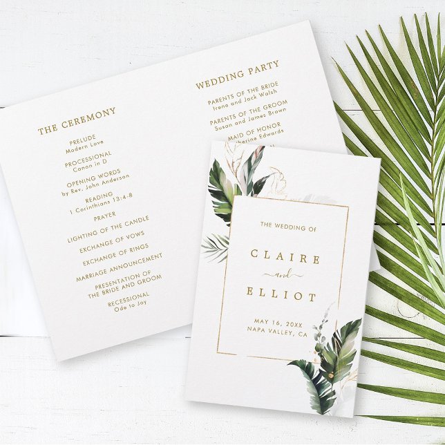 Programa de ceremonias de Boda de oro para oligarc (Front & Inside)