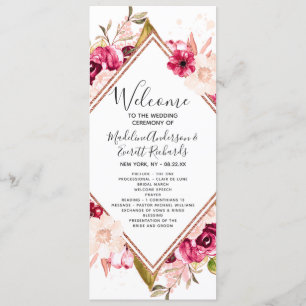 Programa de ceremonias de Boda de oro para Rosas d