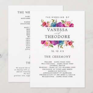 Programa de ceremonias de Boda de primavera de Bou