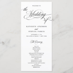 Programa de ceremonias de boda elegantes con guion