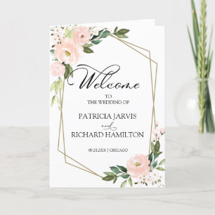 Programa de ceremonias de Boda floral de Rubor ros