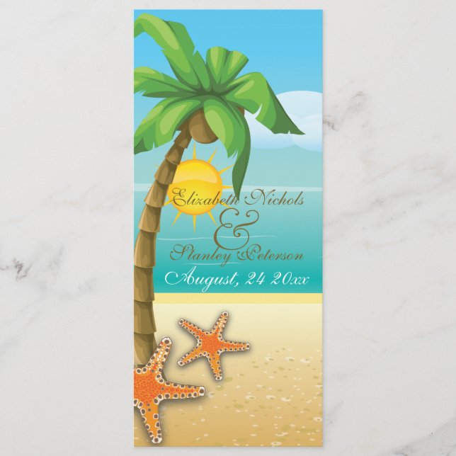 Programa de ceremonias de bodas en la playa de Pal (Anverso)